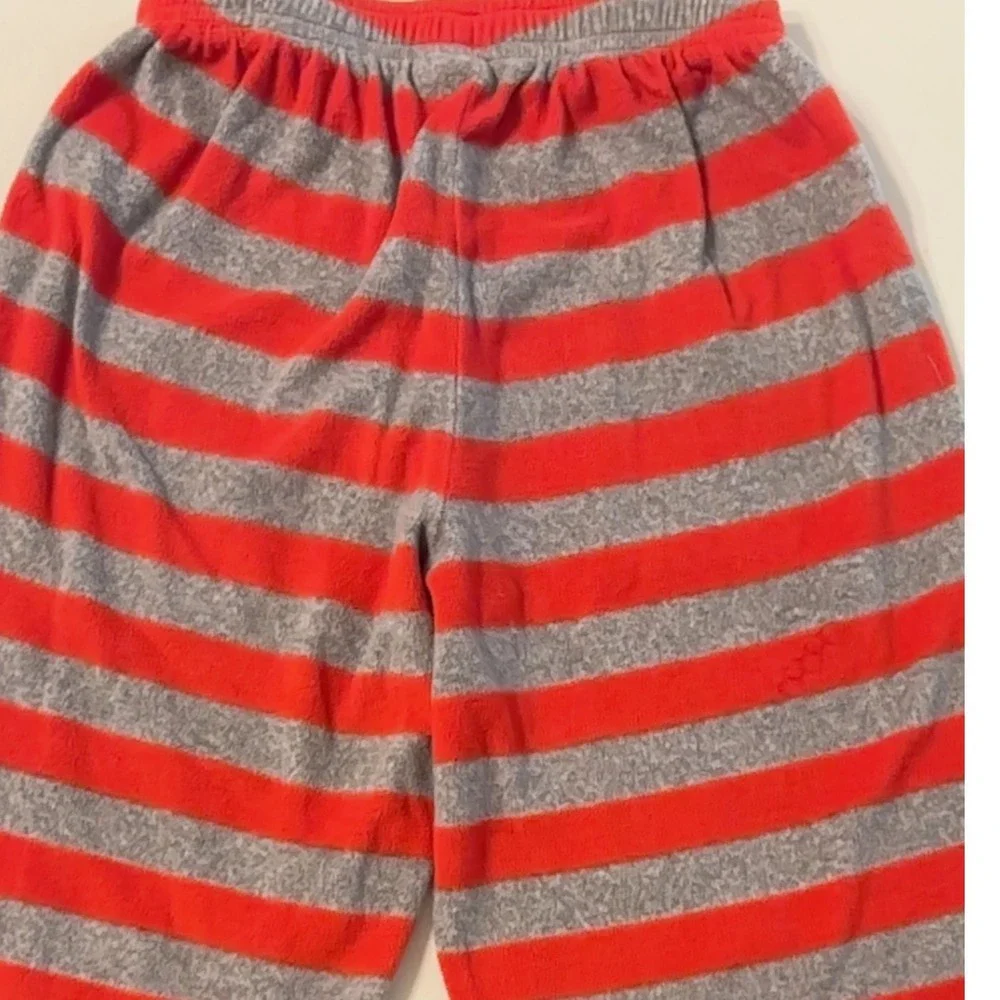 Christmas Pajama Pants Kids Red Gray‎ Striped Holiday Sleepwear- no tags sz 10